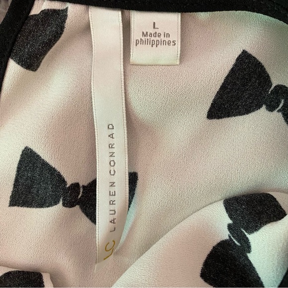 Lauren Conrad Blouse Black Bows Women Size Large - Picture 6 of 16